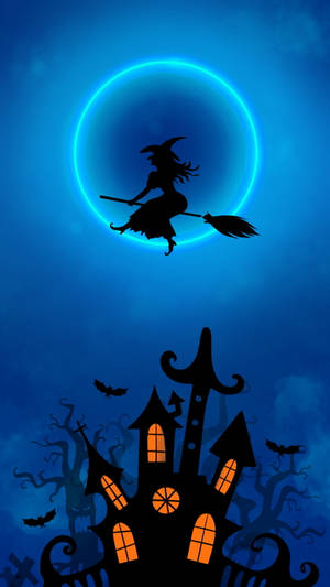 Neonkuu Halloween-taustakuva