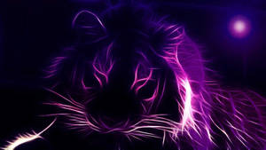 Neonvioletti esteettinen tiikerin siluetti