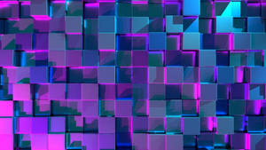 Neonvioletti esteettinen 3D-kuutio