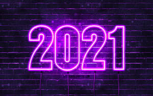Neonvioletti Hyvää Uutta Vuotta 2021 -tervehdys — Neon violetti Taustakuvat