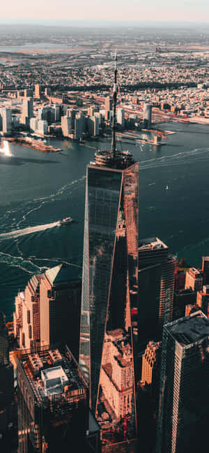 New Yorkin Freedom Tower - elokuvamainen yläkuva — Vivo V80 Lite Taustakuvat