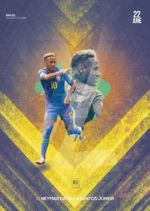 Neymar Jr dynaamisessa toiminnassa ammattilaisjalkapallo-ottelussa — iPad 10. sukupolvi Taustakuvat