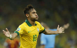 Neymar juhlii FC Barcelonan voittoa. — Neymar Taustakuvat