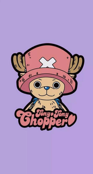 One Piece-puhelimen Chopper violetilla taustalla