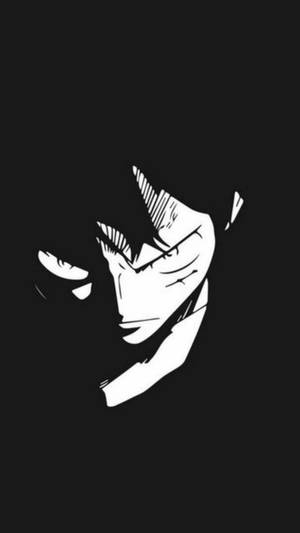 One Piece Puhelin Luffy tuijottaa