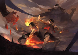One Piece Työpöytä Luffy Ace Sabo Taistelu — One piece työpöytä Taustakuvat