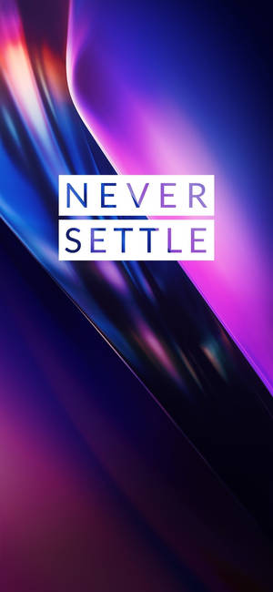 Oneplus Violet Never Settle -taustakuva — iPhone 16e Taustakuvat