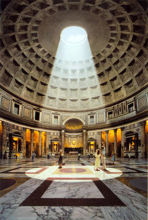 Pantheon auringonvalo suoraan alas — Huawei MatePad 12 X (2025) Taustakuvat