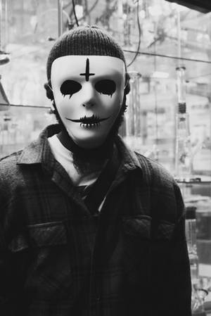 Pelottava Halloween valkoinen naamio — Pelottava halloween Taustakuvat