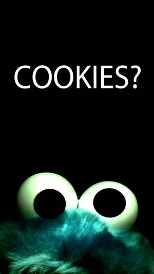 Cookiemonster-keksejä ja -lauseita sisältävä lukitusnäyttötaustakuva.