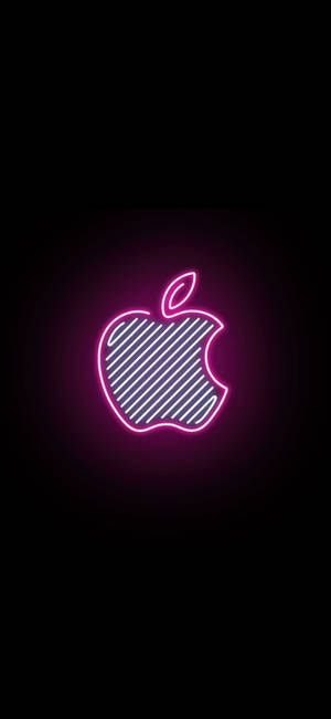Pinkki neonesteettinen iPhone-logo — iPhone 14 Taustakuvat