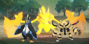 Pokémon Legends Arceus Electivire ja Empoleon -taustakuva — Pokémon legends arceus Taustakuvat