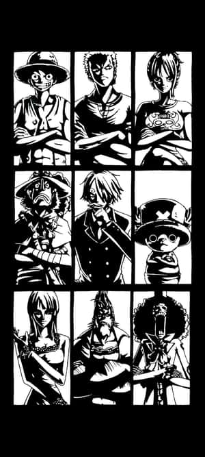 One Piece Mustavalkoinen — POCO M7 Taustakuvat