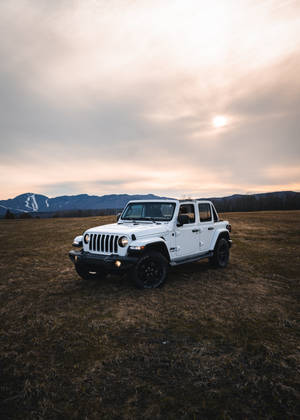 Puhdas valkoinen Wrangler Jeep -taustakuva — Oppo Pad 5 Matte Display Taustakuvat