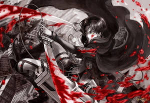 Punainen Anime Verinen Hyökkäys — Attack on titan Taustakuvat