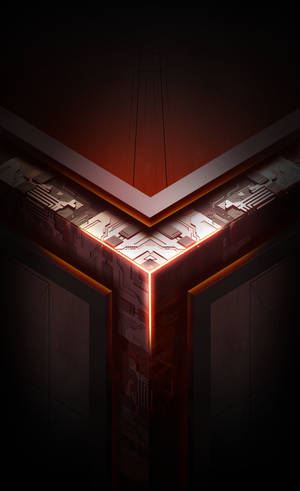 Punasävyinen Asus ROG -puhelimen logo -taustakuva — Galaxy Tab S10 Ultra Taustakuvat