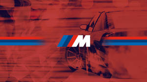 Punainen auto savuinen BMW M -logo — Bmw Taustakuvat
