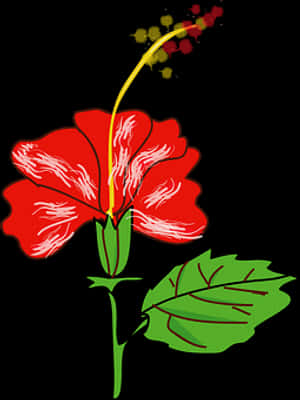 Punaisen hibiskuksen vektori-illustraatio