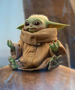 Sarjakuvamainen Yoda — Ruskea esteettinen GIF Taustakuvat