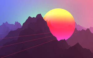 Kaunis retroaaltoteema auringonlaskusta Macbookille