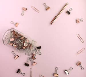 Rose Gold -esteettiset paperiliittimet — Ruusukulta estetiikka Taustakuvat