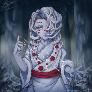 Rui Demon Slayer hämähäkinverkko taustakuva