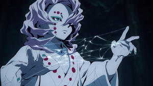 Rui Demon Slayer punapilkkuinen iho taustakuva