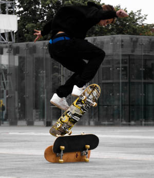 Ollie-temppu rullalaudalla taustakuva. — Galaxy Z Fold Taustakuvat