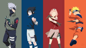 Ryhmä Naruto Tiimi 7 Minimalistinen — Naruto-hahmot Taustakuvat