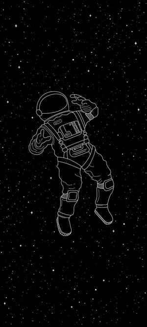 S10+ Mustavalkoinen astronautti -taustakuva — Pixel 10 Taustakuvat