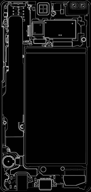 Galaxy S10 Plus mustavalkoinen puhelin -taustakuva — iPhone 13 Pro Taustakuvat