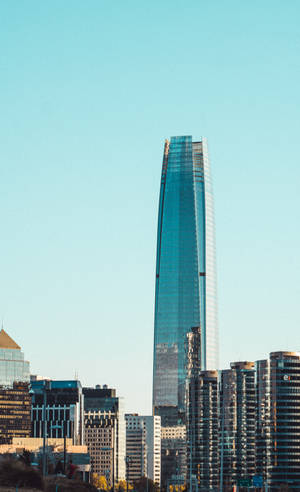 Santiago Chile Costanera Center Sininen Taivas — Honor Pad Taustakuvat