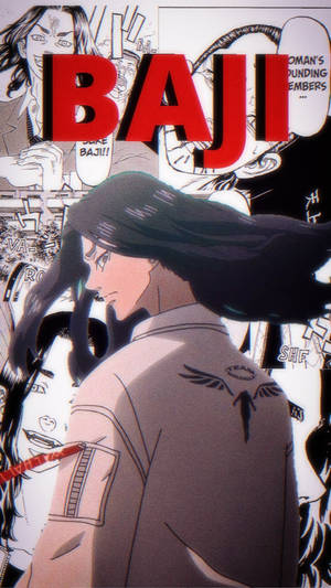 Sarjakuvatyylinen Baji Tokyo Revengers — Anime iPhone Taustakuvat