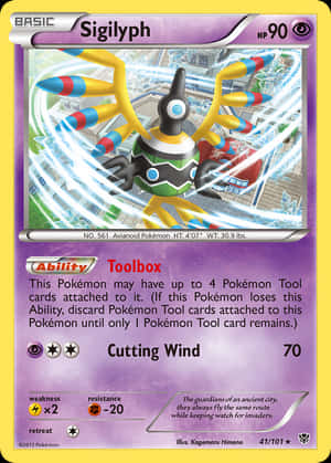 Sigilyph, lumoava psyykkinen lintu-Pokemon Toolbox-kyvyllä. — Pokemon Taustakuvat
