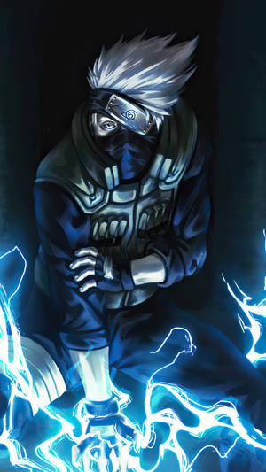 Siisti anime-puhelimen taustakuva Kakashi Salamapurkaus — Cool anime GIF Taustakuvat