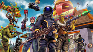 Siisti Fortnite-piirretty taustakuva