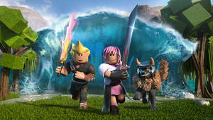 Siisti Roblox-juoksu aaltoja pakoon — Roblox Taustakuvat