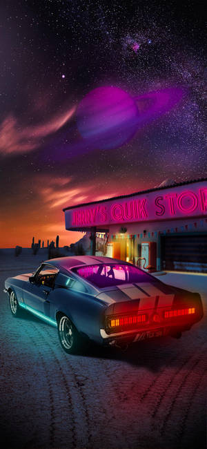 Sininen Shelby Mustang Auto iPhone — iPhone 12 Pro Taustakuvat
