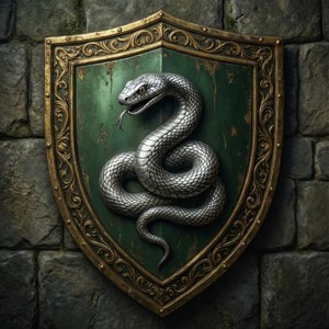 Klassinen Slytherinin vaakuna kivellä. — Slytherin estetiikka Taustakuvat