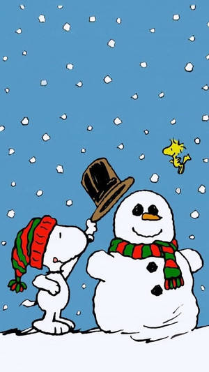 Snoopy Joulu Lumiukko Hattu Taustakuva — Snoopy joulu Taustakuvat