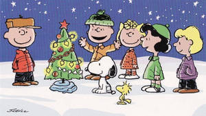 Snoopy Joulukuusi Koristeltuna Taustakuva — Snoopy joulu Taustakuvat