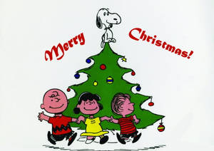 Snoopy joulukuusen latva -taustakuva — Snoopy joulu Taustakuvat