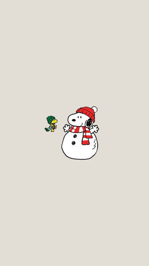 Snoopy Joululumiukko Taustakuva
