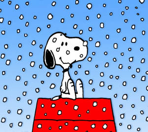 Snoopyn Jouluinen Lumimaja -Taustakuva — Snoopy joulu Taustakuvat