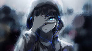 Söpö anime-profiilikuva sateessa -taustakuva — Söpö anime profiilikuva Taustakuvat