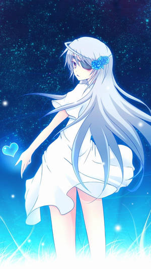 Söpö anime-profiilikuva sinisestä naisesta -taustakuva — Söpö anime-tyttö Taustakuvat