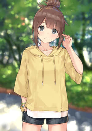 Anime-tyttö huppari kuvia — Söpö anime-tyttö Taustakuvat