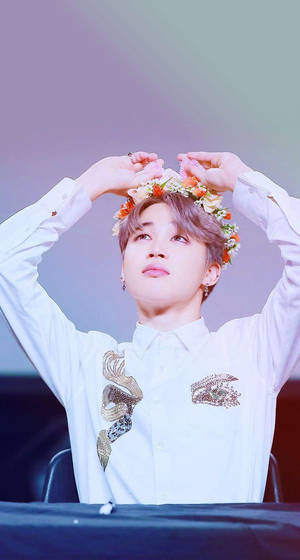 Söpö BTS Jimin kukkakruunussa — Söpö BTS Taustakuvat