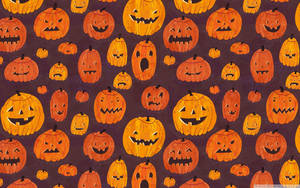 Söpö esteettinen Halloween-kurpitsakuvio