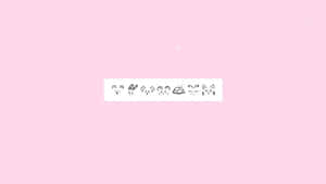 Söpö ja ihana vaaleanpunainen kawaii-taustakuva